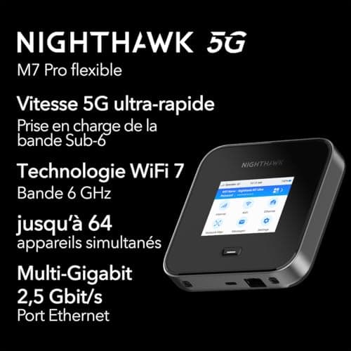 NETGEAR 5G Mobile Nighthawk M7 Pro 5G Router (MR7450), WiFi 7, Unlocked All Operators, Works in 125 Countries, Fast and Secure Connections 5.8Gbps, Battery 13 Hours of Battery Life - Image 3