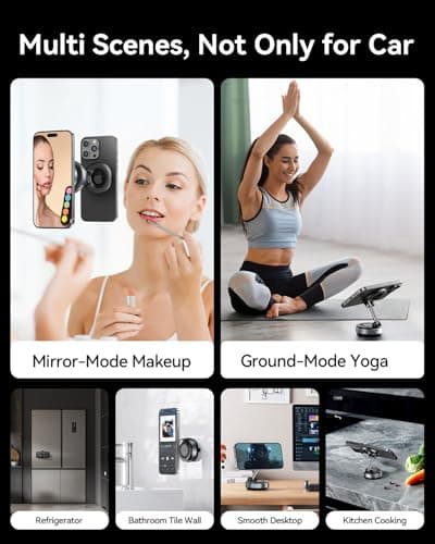 MRGLAS 2025 Upgraded Magnetic Cell Phone Holder with Magnet for Magsafe Car, Mobile Phone Holder with Vacuum Suction Cup, Wall and Shower Mounts - Image 8