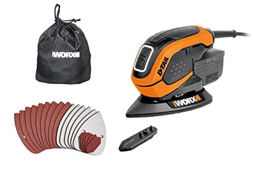 WORX Ponceuse Delta Multifonction 65W WX648, Enlèvement de Matière Elevé sur le Bois, Système de Fixation Rapide de l'Abrasif, Système Anti Poussière, Confortable, Livré Avec Accessoires - Image 2
