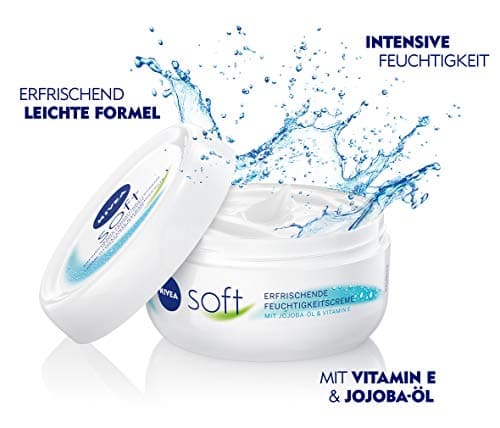 NIVEA Crème hydratante douce rafraîchissante (200 ml), nourrissante avec de la vitamine E et de l'huile de jojoba, crème pour la peau à absorption rapide - Image 4