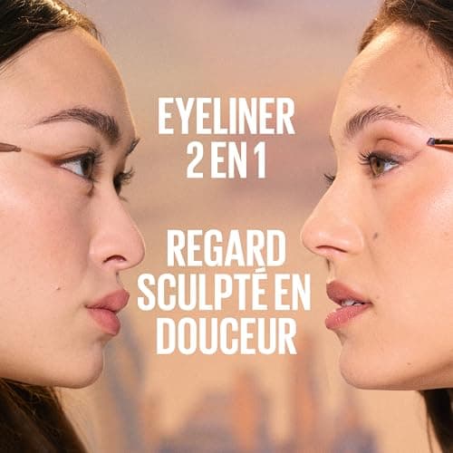 Maybelline New York - Eyeliner 2-en-1 - Avec Pinceau Biseauté et Pointe Précise 1,5 mm - Résistant à la Transpiration - Tenue Longue Durée 24H - Sculpting Stix - Teinte : 014 Mocha Contour - Image 5