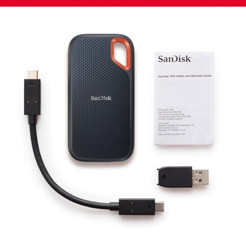 SanDisk Extreme 500GB External Solid State Drive (Portable NVMe SSD, Up to 1050MB/s Reading, 1000MB/s Write, USB-C, IP65 Rated Dust & Water Resistant, Convenient Carabiner) Black - Image 5