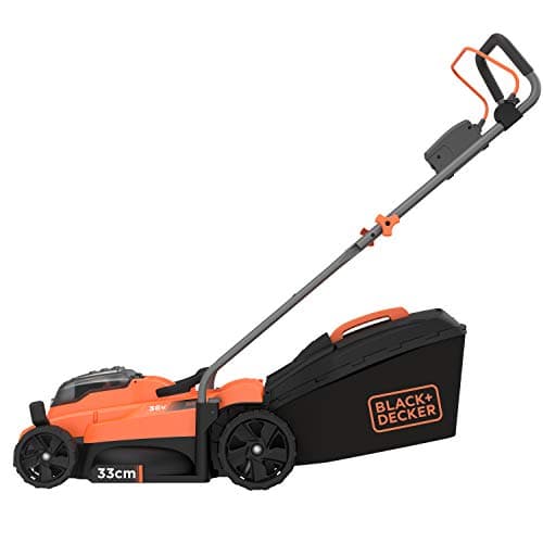 Black+Decker BCMW3336N Cordless Lawnmower (36 V, Cutting Width 33 cm, for Medium Areas up to 250 m², 5 Levels of Height Adjustment, 35 Litre Collector Basket, Delivered without - Image 3