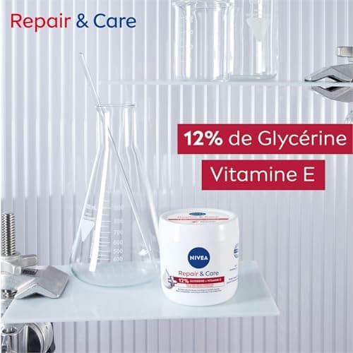 NIVEA REPAIR & CARE Baume Réparateur Visage, Corps & Mains Peaux Très Sèches (1 x 400 ml), Crème à la vitamine E & glycérine pour peaux rugueuses extra sèches, Soin corps hydratant 72H - Image 5