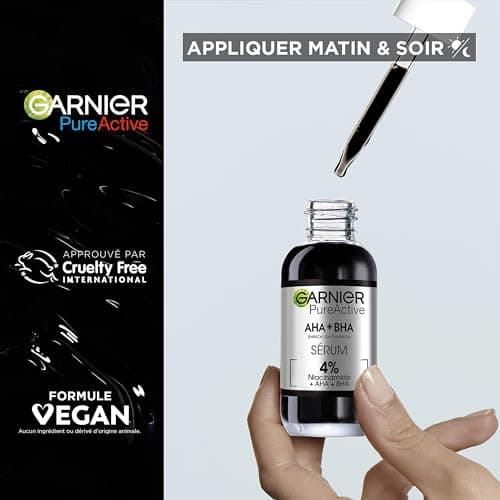 Garnier - Pure Active - Sérum Anti-Points Noirs & Imperfections au Charbon - 4% Niacinamide, Acide Salicylique & Acide Lactique - Peaux Grasses à Tendance Acnéique - Vegan & Cruelty Free - 30 ml - Image 5