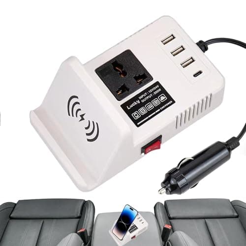 Inverseur de véhicule pour ordinateur portable, convertisseur de voiture pour chargement d'ordinateur portable | Chargeur de voiture 200 W | Onduleur automobile, convertisseur de tension, 3 ports USB - Image 7