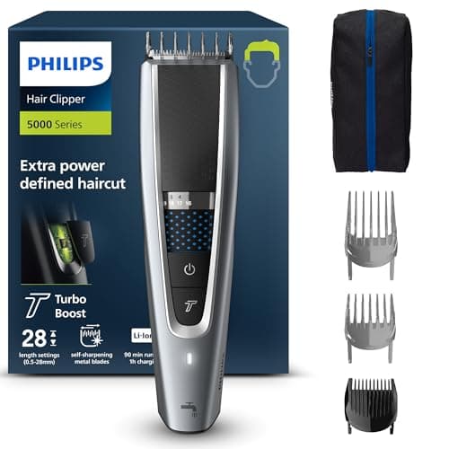 Philips Hair Clipper Série 5000, Tondeuse à Cheveux Lavable avec Technologie Trim-n-Flow Pro (HC5630/15) - Image 3