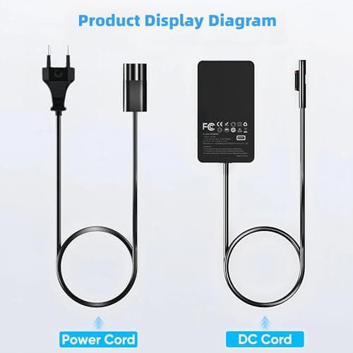 65W Surface Pro Ordinateur Portable Chargeur for Microsoft Surface Pro 8/X/7/6/5/4/3,Surface Book 2/1, Surface Laptop 5/4/3/2/1 Studio,Compatible avec Microsoft Chargeur 65W,USB Type A 2 Pin NA - Image 7