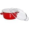 Premier Housewares Pyrex Deep Fryer with Lid / Wire Basket / 5 Litre - 16 x 33 x 27 cm - Red - Image 6