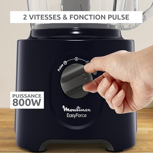 Moulinex Easy Force FP247810 Compact 3 L 800 W 2 Speeds + Pulse 25 Functions 6 Accessories Blender Graters Blue - Image 4