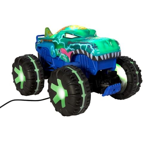 Hot Wheels Monster Trucks - Remote Control Car, Mega-Wrex 1:15 Scale Large Remote Control Vehicle with 3 Remote Control Game Modes and Interactive Sound and Light Effects, JBD90 - Image 5