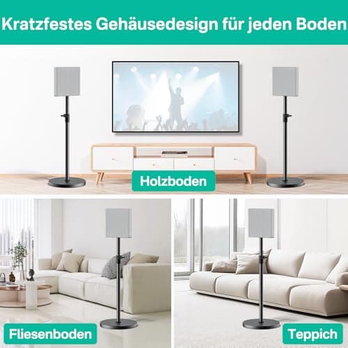 Pair of Speaker Stands for Sony Bravia Theatre Quad HT-A9M2, Height Adjustable, Cable Management (Stand Only) - Image 8