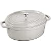 STAUB 40501-422 Cast Iron Casserole with Oval Nubs 27 cm White Truffle, Aluminium, Multicolor, One Size - Image 2