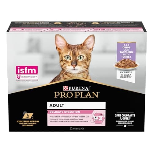 PURINA PRO PLAN | DELICATE DIGESTION | Complete Food for Adult Cats | Helps Promote a Healthy Digestive System | Sliced in Sauce | Turkey | Individual Serving | 10 x 85g - Image 4