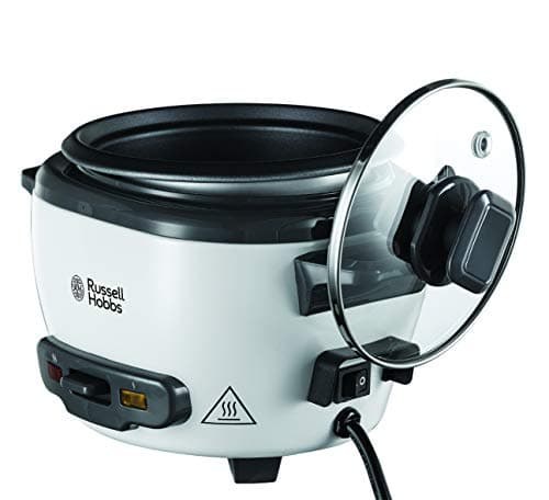 Russell Hobbs Rice Cooker [Medium] Slow Cooker (0.8L, 4 Servings, Also Ideal for Vegetables/Fish etc., Rice Spoon & Measuring Cup Incl., Warmer, Removable Washable Non-Stick Bowl) 27030-56 - Image 6