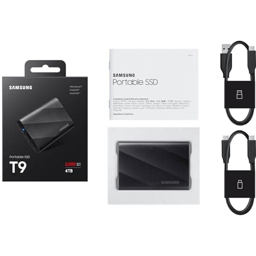 Samsung 1TB T9 Portable External Solid State Drive, Read/Write Speeds up to 2000MB/s¹, USB 3.2 Gen 2x2, Compatible Mac, PC, Android and 12K Cameras, Black, MU-PG1T0B/EU - Image 6