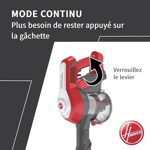 Hoover H-FREE100 HF122RH Multifunctional Cordless Vacuum Cleaner, Powerful 22V, Long Battery Life 40min, Maxi Capacity 0.9L, Parking Position, Washable Filter, On-Board Accessories Brush Furniture + - Image 8