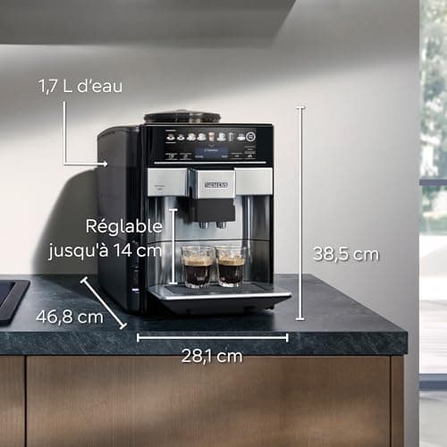 SIEMENS, automatic coffee machine, milk system, 12 drinks, automatic milk system cleaning, ceramic grinder, large touch screen, EQ6 plus s500, TE655203RW - Image 3