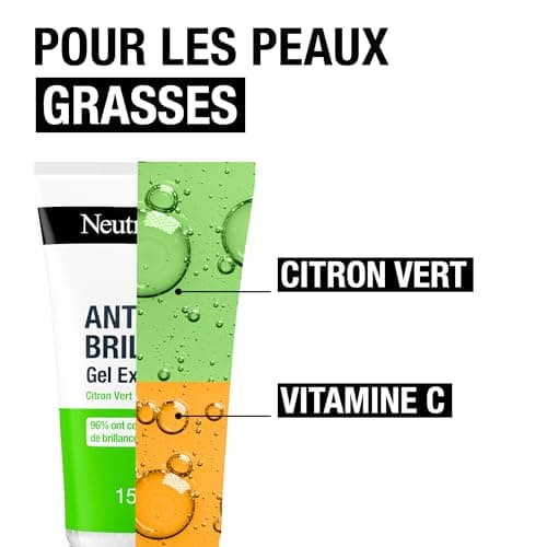 Neutrogena – Anti-Shine Exfoliating Gel (150 ml tube) – Lime and Aloe Vera Facial Scrub – 96% saw less shine in 1 week - Image 6