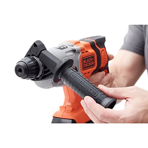 BLACK+DECKER BCD900M1K-QW 18V SDS-Plus Cordless Drill Hammer 4.0Ah Battery, 2A Charger, Case, Adjustable Handle, LED Lighting, - Image 5