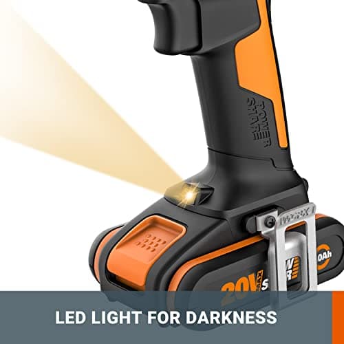WORX Cordless Drill 18 V (20 V MAX) WX100.3, PowerShare, Max Torque, Variable Speed, LED Light, 10 mm Keyless Chuck, 2 Batteries Included - Image 7