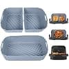 ENSINE Air Fryer Accessories For Philips Dual Basket 1000 Series 7.1L, 3 Pcs Customized Air Fryer Silicone Liners For Philips Na154/09, Reusable Inserts,non-stick, Dishwasher Safe, Grey - Image 2