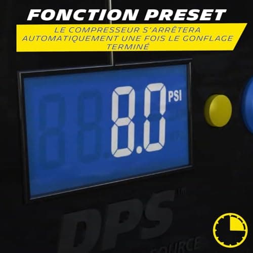 MICHELIN 009519 12V Programmable Air Compressor - 7 Bars - 3 Minutes Car Tyre Inflation - Auto Shut-Off - Digital Pressure Gauge - Robust Compact - LED - Comes with Adapter Tips - Image 7
