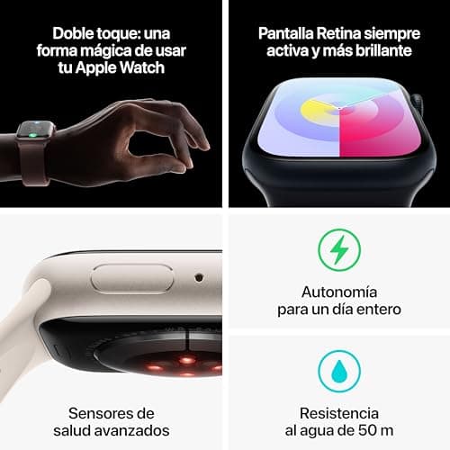 Apple Watch Series 9 (GPS, 41mm) - Midnight Alluminium Case with Midnight Sport Strap, S/M (Refurbished) - Image 6