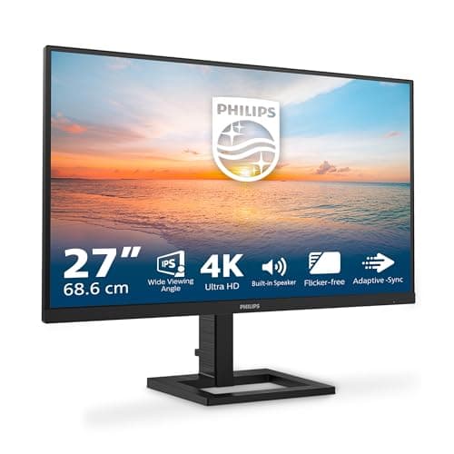 Philips 27E1N1800AE - Moniteur Ultra HD 27 pouces, haut-parleur, réglable en hauteur, HDR10 (3840x2160, 60 Hz, HDMI 2.0, DisplayPort 1.4) noir - Image 2