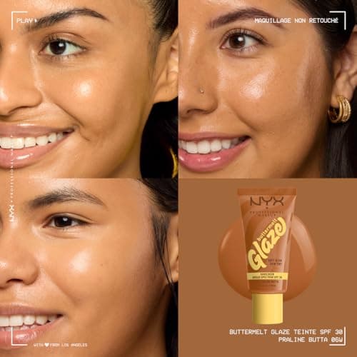 NYX Professional Makeup - Moisturizing Foundation SPF30 - Long-lasting for up to 12 hours - 93% Care Ingredients - Vegan Formula - Buttermelt Glaze Tint - Shade : Praline Butta - 30 ml - Image 4
