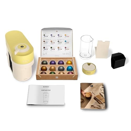 De'Longhi Nespresso Vertuo Pop Coffee Capsule Machine, Centrifusion Technology, 4 Cup Sizes, Set of 12 Capsules Included, Pastel Yellow (ENV90.LE) - Image 5