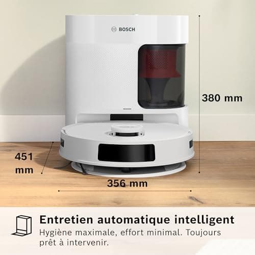 Bosch Spotless + BCRD1W Robot Vacuum Cleaner, 11000 Pa, Static Mop, Service Station, Smart Infrared Vision Navigation, Home Connect App, White - Image 7