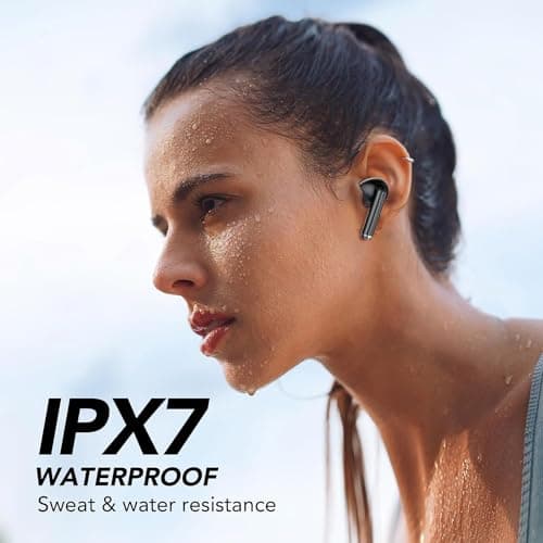Wireless Bluetooth Headphones, Bluetooth 5.3 Headphones with 4 ENC Noise Reduction Mic LED Screen HiFi Stereo Sound 42H Playtime IP6 Waterproof Sport Headset Touch Control for iOS Android - Image 8