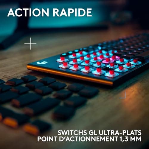 Logitech G 915 LIGHTSPEED Mechanical Wireless Gamer Keyboard, Ultra-Slim GL Touch Switch, RGB LIGHTSYNC, Stylish and Slim Design, 30+ Hours of Gaming, 2.4GHz/Bluetooth, French AZERTY - Black - Image 4