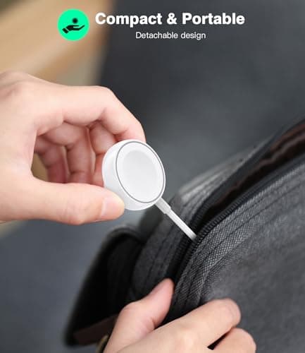 Magnetic Charger for Apple Watch Series 11/10/9/8/7/6/5/4/3/SE/Ultra, Fast Charging Dock, USB Interface, 1m Magnetic Wireless Charging Cable - White - Image 6