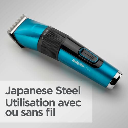 BaByliss Tondeuse cheveux avec lame en acier japonais - Batterie lithium, autonomie de 160 minutes, Charge complète en 3 heures, Étui de rangement rigide inclus, Noir, E990E - Image 8