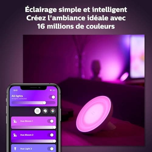 Philips Hue White & Color Ambiance, Bloom Lamp, 4th Generation - White, Bluetooth Compatible, Works with Alexa, Google Assistant and Apple Homekit - Image 5