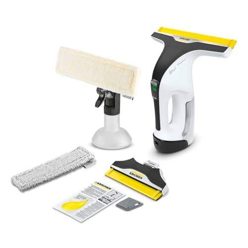 Kärcher Nettoyeur de Vitres Sans Fil WV 7 Signature Line, Autonomie : 100 min, Affichage LED, 2 Buses d'Aspiration, Pulvérisateur Avec 2 Bonnettes Microfibres, Grattoir, 20 ml de Concentré Nettoyant - Image 2