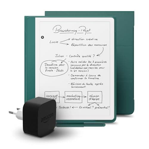 Kindle Scribe (2024 Release) 64 GB + Amazon Dark Emerald Premium Leather Cover + Amazon Powerfast 9W Power Adapter - Image 3