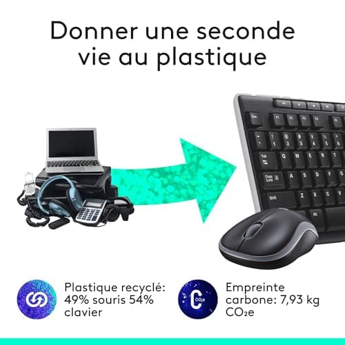 Logitech MK270 Combo Clavier Souris sans Fil pour Windows, Connexion 2.4 GHz, Souris sans Fil Compacte, 8 Touches de Raccourci/Multimédia, Batterie Longue Durée 2 Ans, PC/Portable, AZERTY Français - Image 6