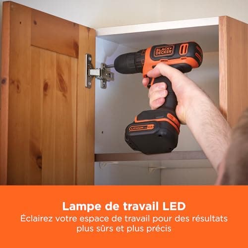 BLACK+DECKER BDCDD12-QW Ultra-Compact Cordless Drill with LED Work Light, 10.8V Li-ion Battery and Charger - Image 5