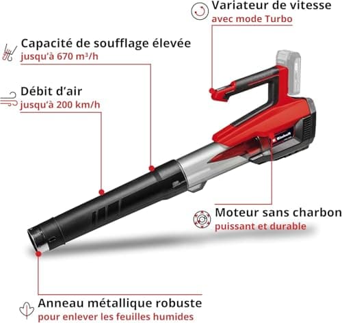 Einhell Professional GP-LB 18/200 Li E-Solo Power X-Change Cordless Leaf Blower (18V, Carbonless Motor, Speed Control) Delivered without Battery or Charger - Image 4