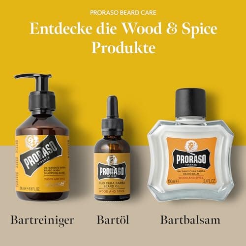 Proraso Lot de 2 huiles à barbe Wood & Spice, 2 x 30 ml, Soin visage homme qui lisse et protège, Huile pour barbe longue, Fabriqué en Italie - Image 7