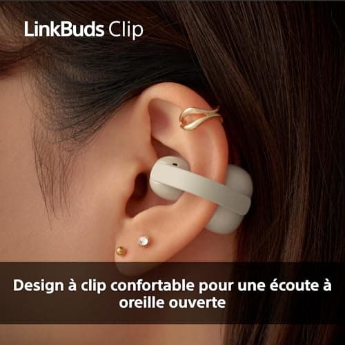 Écouteurs Sony LinkBuds Clip à Oreilles Libres, Conception Confortable à Clipser, 3 Modes d'écoute et Son Riche, Assistant Vocal IA, Commande par tapotement, iOS et Android – Noir - Image 4