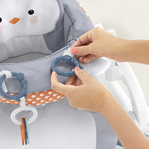 Fisher-Price Foldable Activity Seat, Portable Baby Floor Seat with 2 Play Toys and Removable Tray, Up to 25 lbs, HBF27 - Image 4