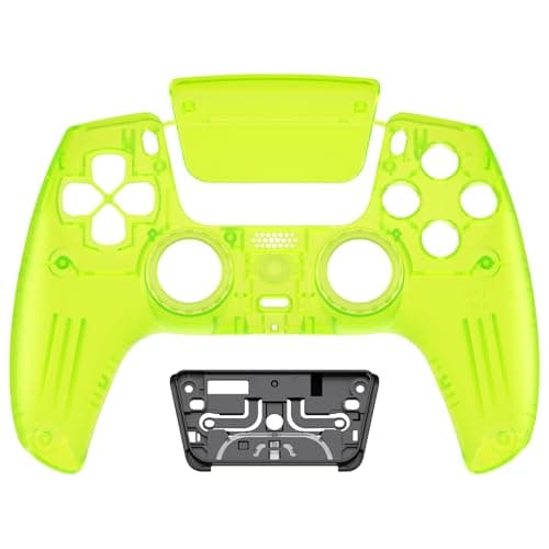 eXtremeRate Luna Redesigned Case for PS5 Controller BDM-010/020/030/040/050, Replacement Faceplate Touchpad Rings Buttons, Shell Cover Pad for PS5 Controller, Light Lime Green - Image 4