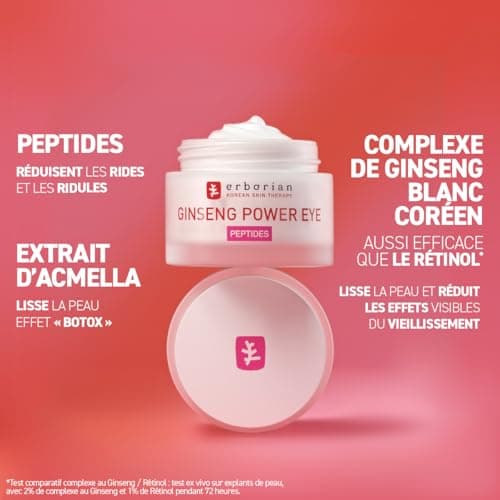 Erborian - Ginseng Power Eye - Crème Contour des Yeux Lissante Anti-Âge - Lutte contre les Rides et les Ridules - Soin du Visage - Cosmétique Coréen - 15 ml - Image 6