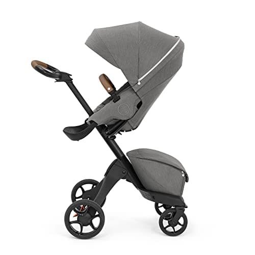 Stokke Xplory X Grey Deluxe Stroller - Adjustable for Baby and Parents' Comfort - Padded, Harness and Reflective Zip for Safety - Folds in a Flash - Image 2