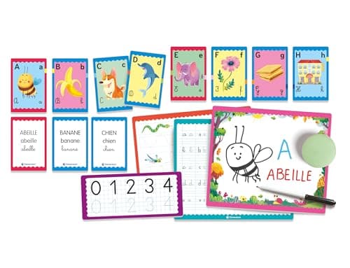 Clementoni | Writing Games for Kids Ages 4-6 | Educational Game with 26 Alphabet Cards and 6 Rewritable Slate | Upper and Lower Case Letters Learning | Pregraphic Activities - Image 5