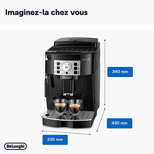 De’Longhi Magnifica S - Perfetto Machine à Café Automatique avec Mousseur à Lait Manuel, Machine à Espresso et Cappuccino, Panneau de Commande avec Boutons, Noir (ECAM22.110.B) - Image 4